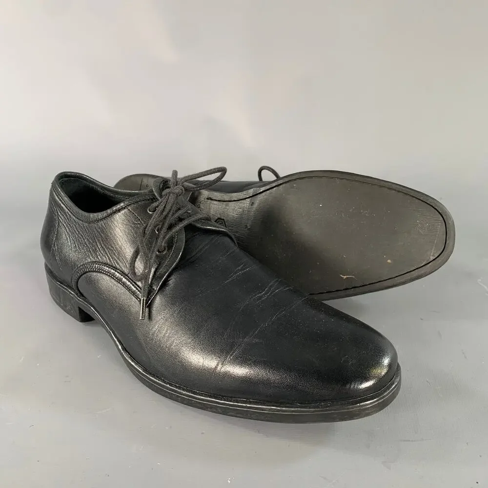 JOHN VARVATOS Size 9 Black Leather Oxford Lace Up Shoes